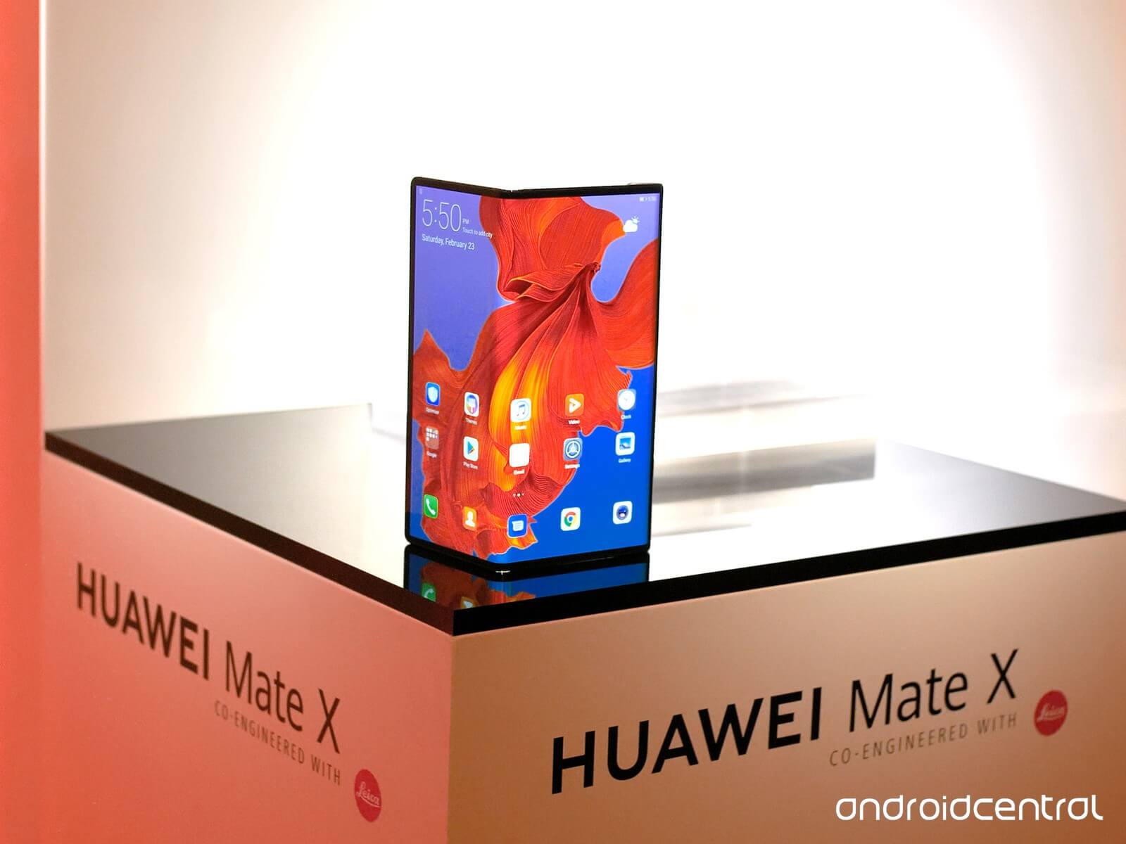 New Huawei Mate X smartphone at Mobile World Congress 2019