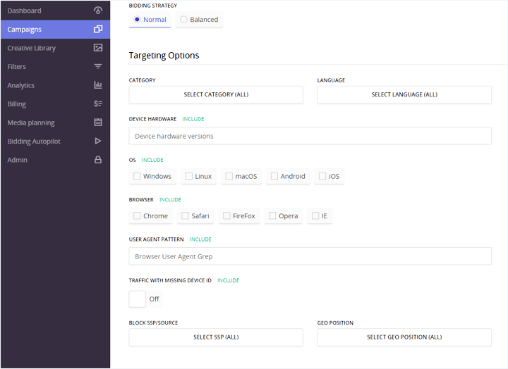 How to set up mobile carrier targeting on the Epom Market self-serve DSP